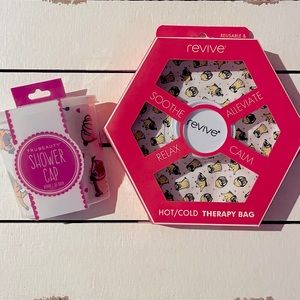• NWT • Pug Shower Cap & Hot/Cold Therapy Bag Set •